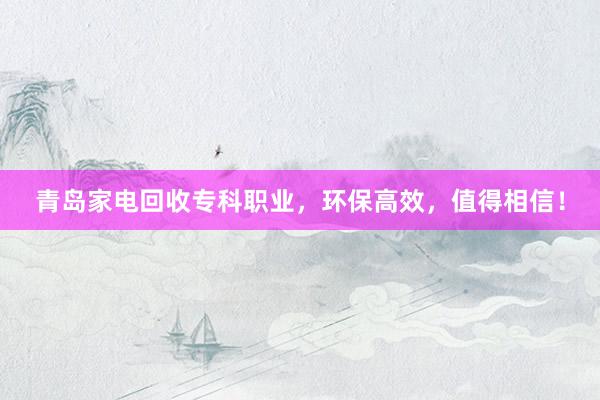 青岛家电回收专科职业，环保高效，值得相信！